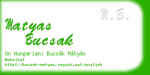 matyas bucsak business card