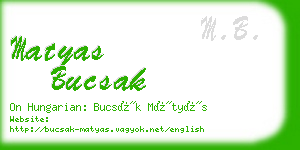 matyas bucsak business card